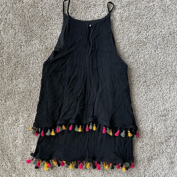 Women’s boho layered halter tank top with tassels size small - Picture 3 of 6